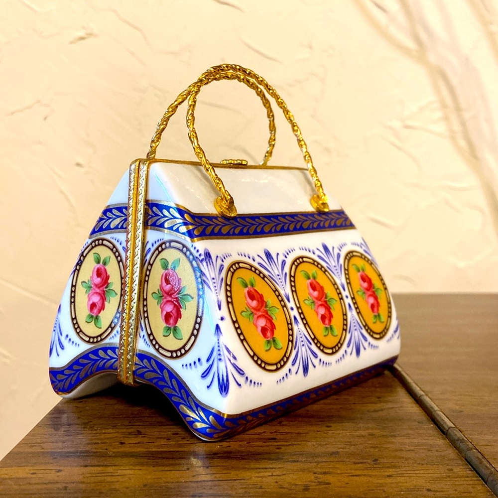 Beautiful HANDBAG/PURSE Hinged Trinket Box Vintage 1970’s 4” - Picture 7 of 10